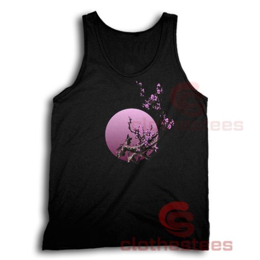 Pink Moon Cherry Blossom Tank Top Unisex