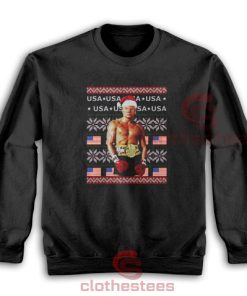 Boxer Trump Rocky Sweatshirt USA Ugly Christmas S - 5X