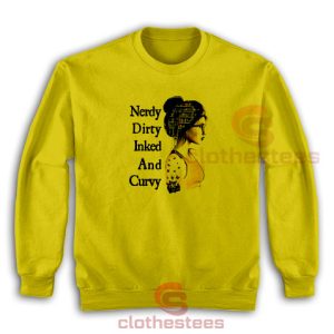 Book Nerdy Dirty Inked And Curvy Sweatshirt Tattoo Book Lover S-3XL