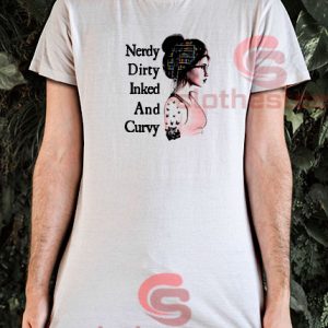 Book Nerdy Dirty Inked And Curvy T-Shirt Tattoo Book Lover S-3XL
