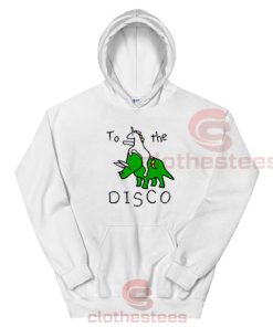 Disco Unicorn Riding Triceratops Hoodie Graphic Tee S-4XL