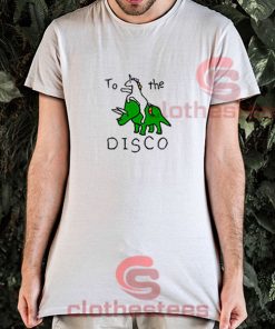 Disco Unicorn Riding Triceratops T-Shirt Graphic Tee S-5XL