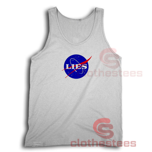 NASA Lies Logo Tank Top Funny Nasa S-3XL