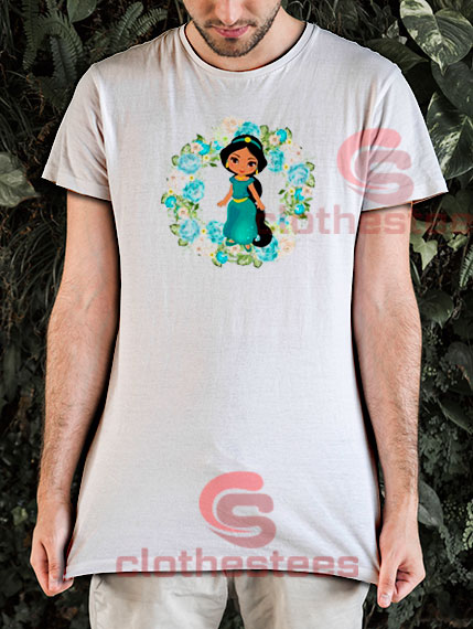 Princess Jasmine Flower T-Shirt Disney Princess S-3XL