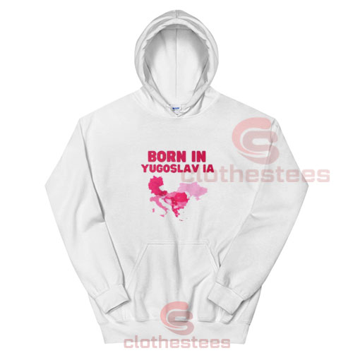 Born in Yugoslavia Hoodie Maps Pink Logo S-3XL