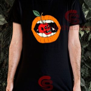 Cherry Lip Freaky Skull T-Shirt Halloween Lip Girl S-3XL