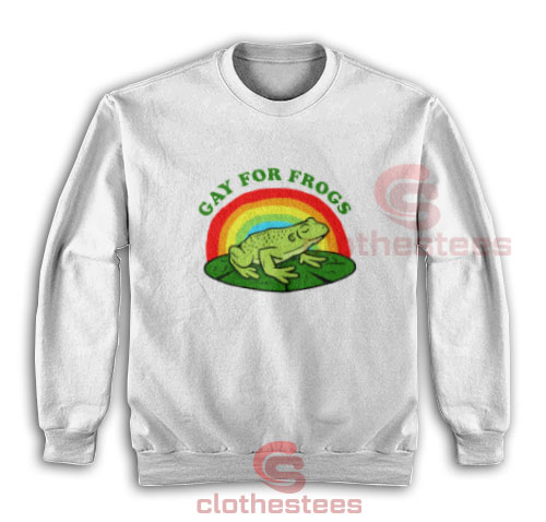 Gay For Frogs Sweatshirt Funny LGBT Size S-3XL
