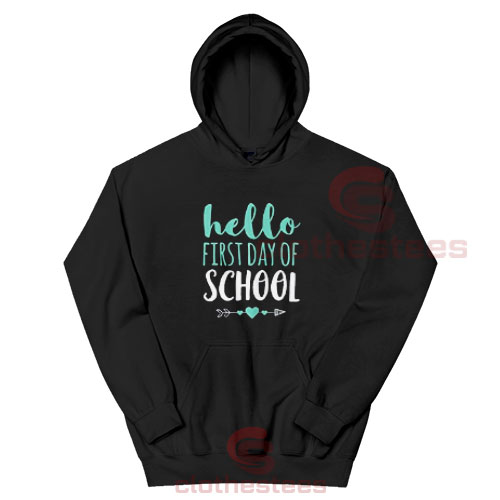 Hello First Day Of School Hoodie Circle Logo S-3XL