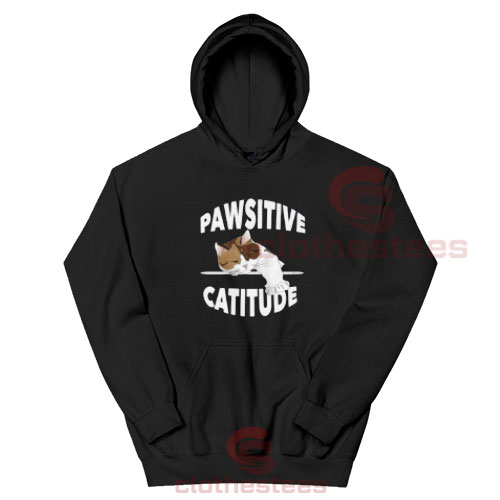 Pawsitive Cattitude Cat Hoodie For Women And Men S-3XL