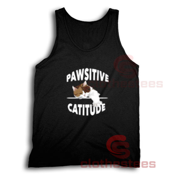 Pawsitive Cattitude Cat Tank Top For Women And Men S-3XL