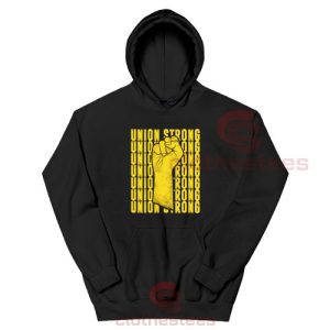 Union Strong Vintage Yellow Hoodie Fist Proud Labor Day S-3XL