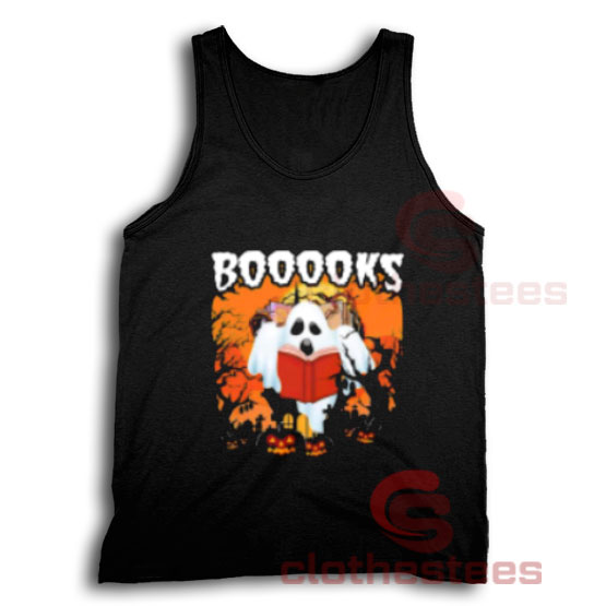 Ghost Read Book Tank Top Booooks Halloween For Unisex