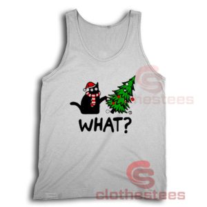 Black Cat What Christmas Tank Top Christmas Tree Size S-2XL