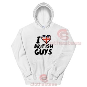 I Love British Guys Hoodie Heart Flag Size S-3XL