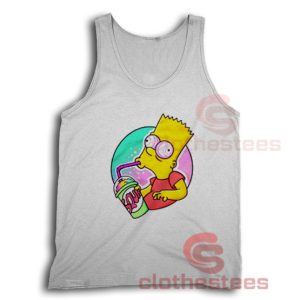 Psychedelic Bart Simpson Tank Top Trippy Cartoon Funny For Unisex