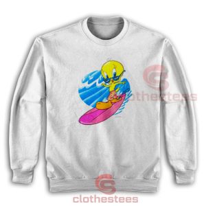 Tweety Bird Surfing Sweatshirt Looney Tunes Size S-5XL